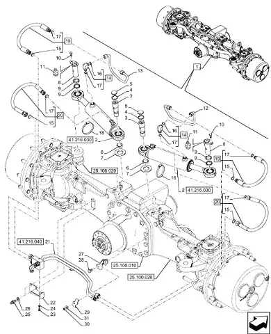 87554183 - Палец цилиндра гидр. рул. моста пер. CNH 4,75/5кл. T8./Mg.